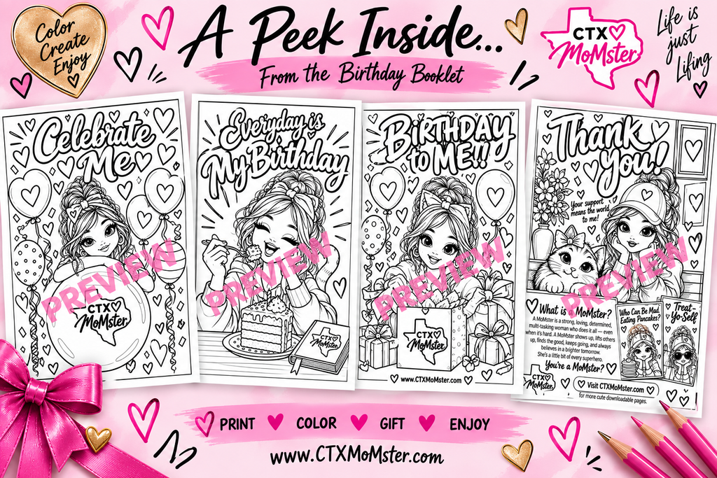 Birthday Gift Card Booklet — Adult Coloring & Affirmation Journal (Color + B&W)