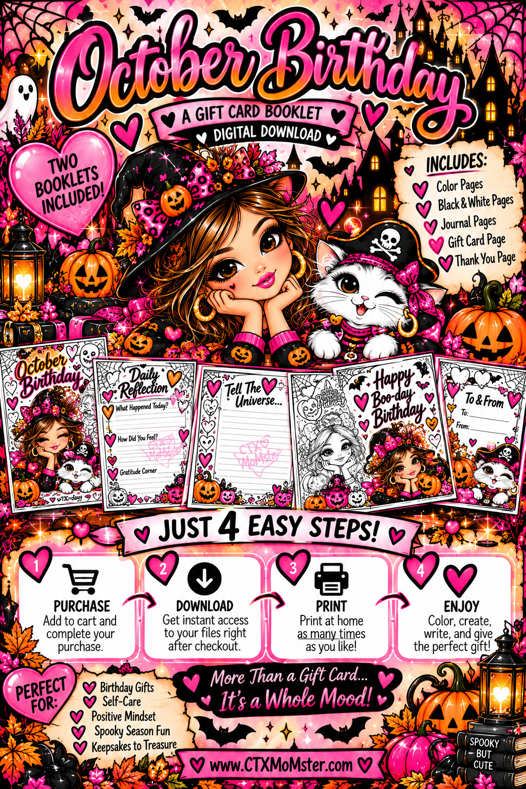Halloween Birthday Gift Card Booklet – October Edition