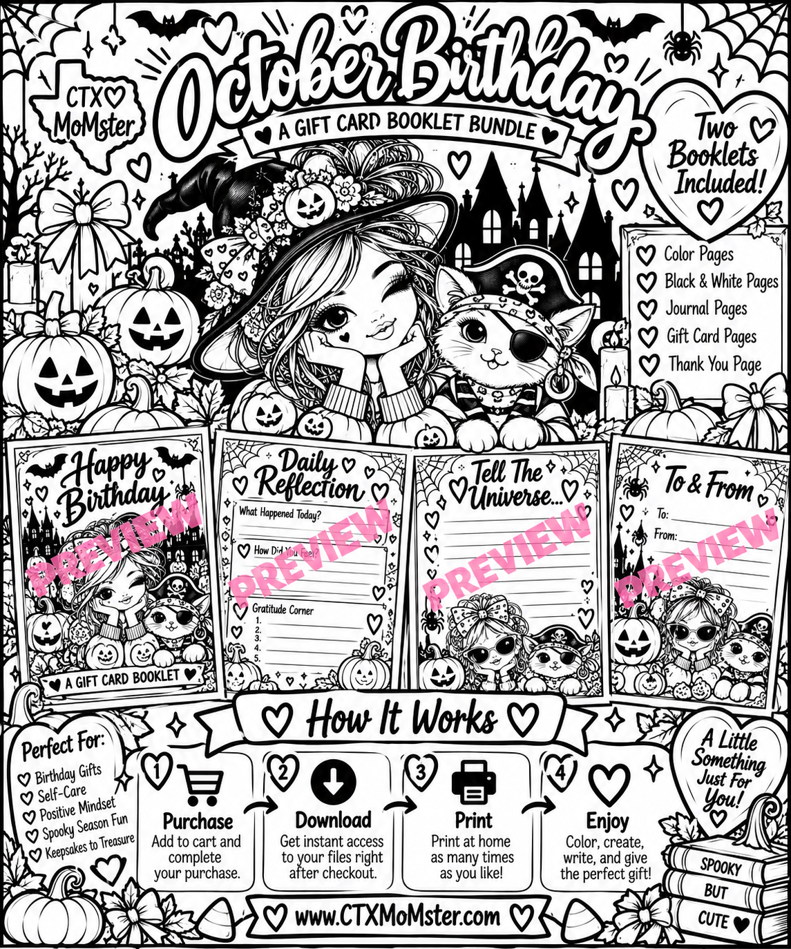 Halloween Birthday Gift Card Booklet – October Edition