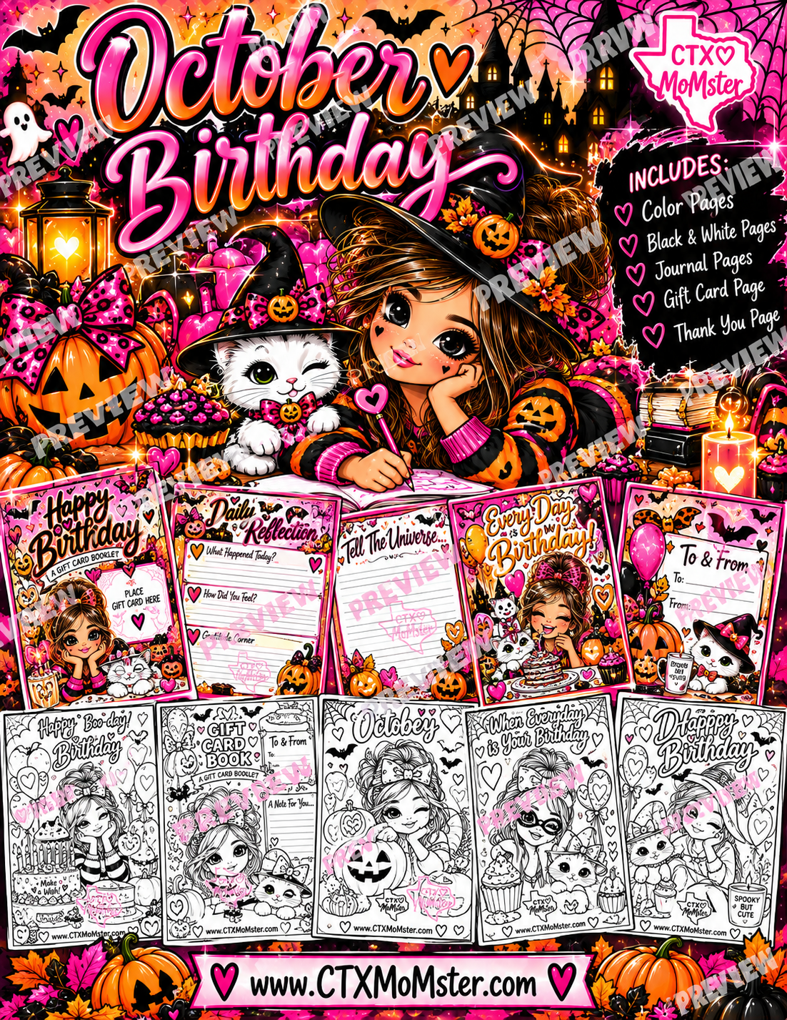 Halloween Birthday Gift Card Booklet – October Edition